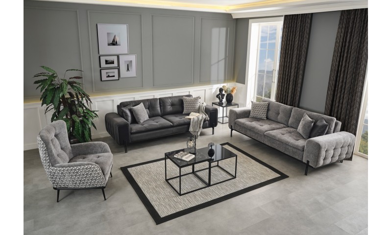 Pufy Koltuk Takımı Antrasit 