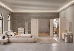 Oslo Bazalı Yatak Odası - Köşe Dolaplı