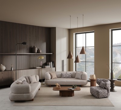 Manetti Koltuk Takımı - Yataklı - Ahşap Ayaklı